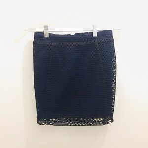 SB by Sheri Bodell Mesh Mini Skirt XS blue black